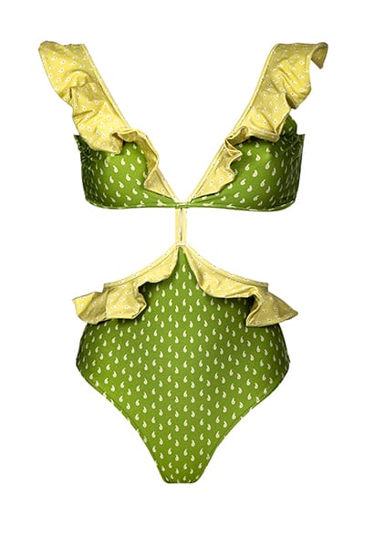 Avocado Ruffled Onepiece - Shani Shemer Swimwear